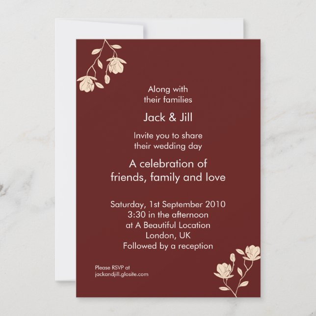 Invitation Upsey Dasey (rouille) 5x7 (Devant)