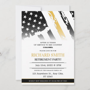 Invitation US FLAG Golden Line Air Force Retirement