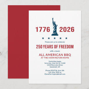 Invitation USA 250   Célébration Classique de BBQ tout Améric