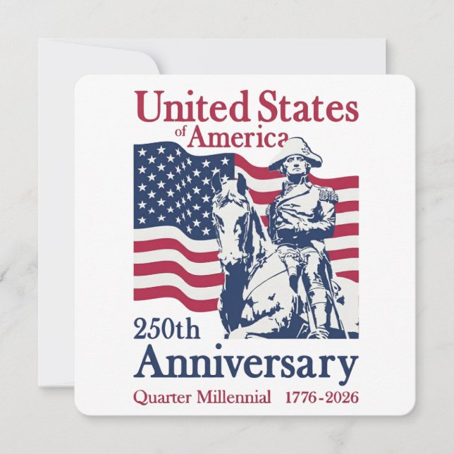 Invitation USA 250e anniversaire Semiquincentenaire 1776-2026 (Devant)