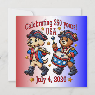 Invitation USA 250e Anniversaire Souvenir - Patriotique