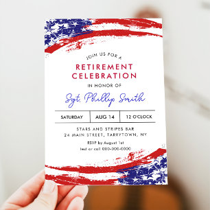 Invitation USA American Flag Police Militaire Parti de retrai
