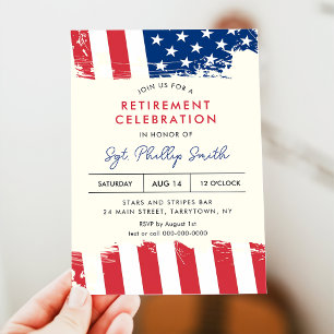 Invitation USA American Flag Police Militaire Parti de retrai