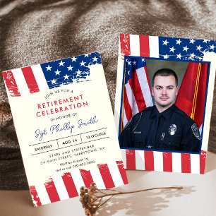 Invitation USA American Flag Police Militaire Parti de retrai