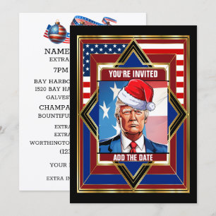 Invitation USA déco de Noël patriotique
