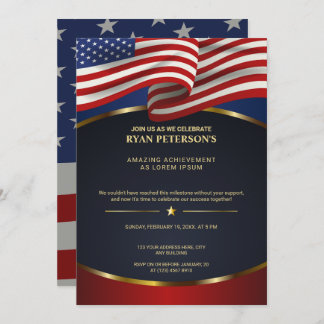 Invitation USA Flag | Victory Promotion Achievement | Black