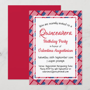 Invitation USA Patriotique Quinceañera Anniversaire Personnal