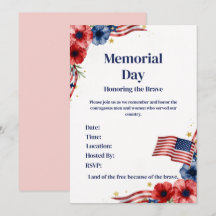 Invitation USA Rouge Blanc Bleu Patriotique
