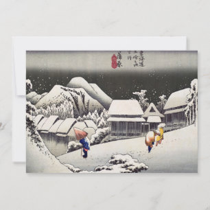 Invitation Utagawa Hiroshige - Neige du soir à Kanbara
