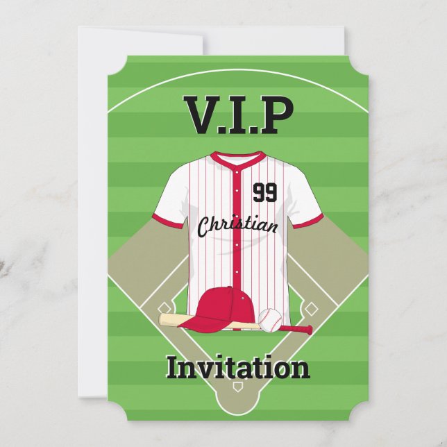 Invitation V.I.P Baseball Anniversaire (Devant)