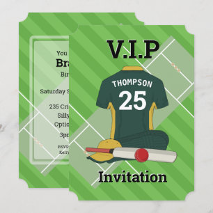 Invitation V.I.P Cricket (DGR) fête d'anniversaire