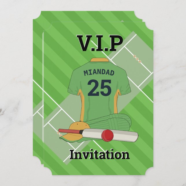 Invitation V.I.P. Cricket (LGY) Anniversaire (Devant / Derrière)