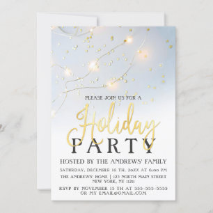 Invitation Vacance Gold Star Confetti brillant