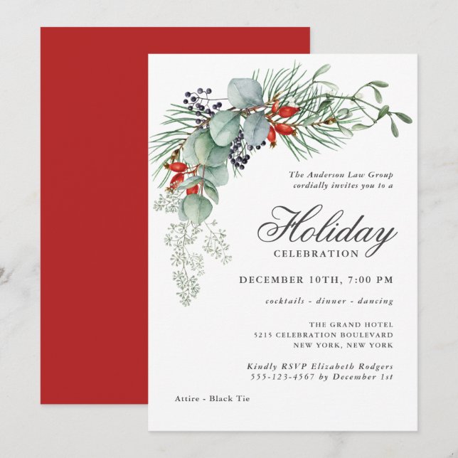 Invitation Vacances Botanique Verdure Corporate Party (Devant / Derrière)