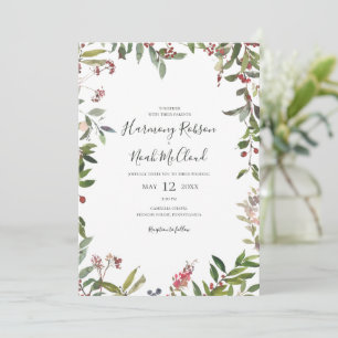 Invitation Vacances Chic Botanique Blanc Tout en un Mariage