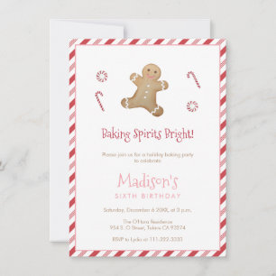 Invitation Vacances Cute Gingerbread Baking Anniversaire En