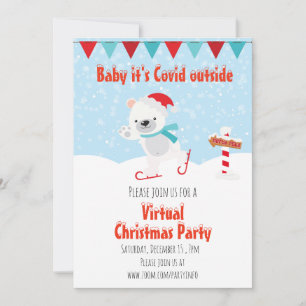 Invitation Vacances de Noël Bébé Virtuel c'est Covid à l'exté