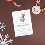 Invitation Vacances de Noël de Cute Reindeer et Snowman<br><div class="desc">Adorable invitation de vacances avec une illustration d'un petit renne faisant un bonhomme de neige. Jolie invitation de Noël pour les prochaines fêtes. Illustré et dessiné par Patricia Alvarez.</div>