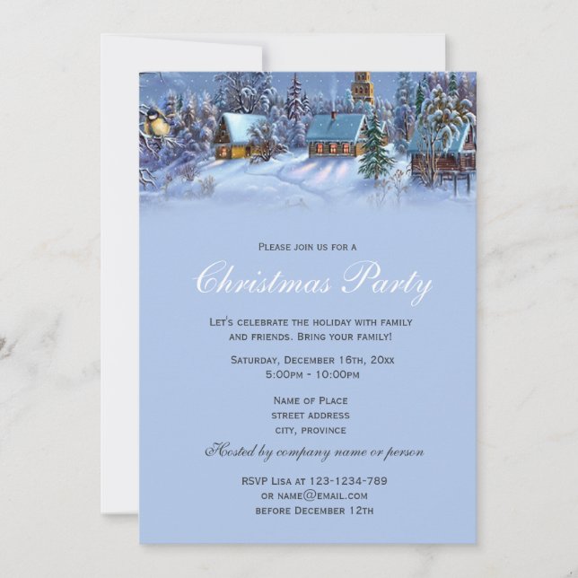 Invitation Vacances de Noël élégantes et classiques (Devant)