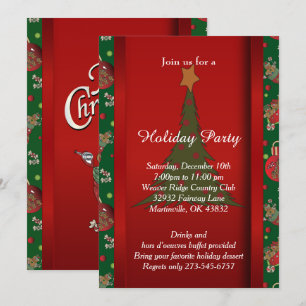 Invitation Vacances de pain d'épice d'arbre de Noël