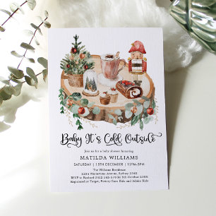 Invitation Vacances D'Hiver Cosy Son Baby shower Froid Extéri