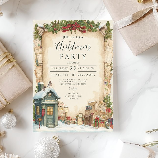 Invitation Vacances d'hiver dans la boîte aux lettres rouge (Créateur téléchargé)