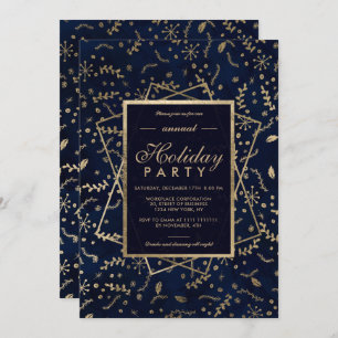 Invitation Vacances d'hiver de la Marine Floral Gold