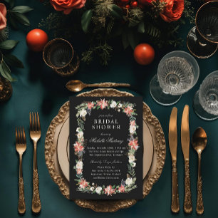 Invitation Vacances d'hiver Elégante Fête des mariées de Noël