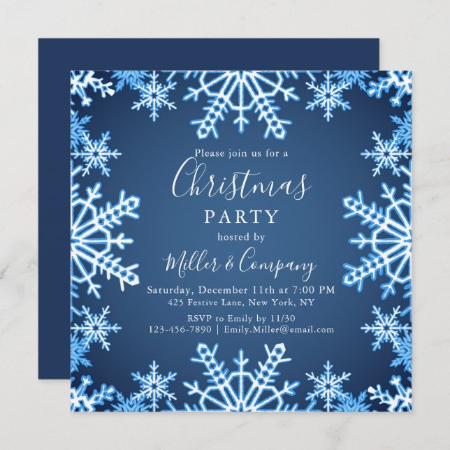 Invitation Vacances d'hiver Moderne entreprise Noël (Devant / Derrière)