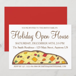 Invitation Vacances d'hiver Open House Christmas Biscotti