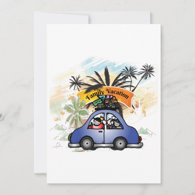 Invitation Vacances en famille Rassembler les souvenirs - Fam (Devant)