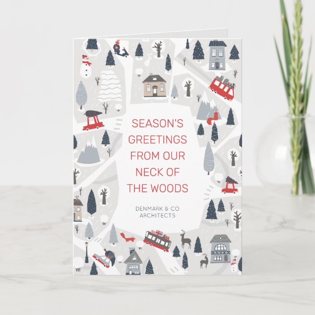 Invitation Vacances en ville Noël voeux de Noël (Devant)