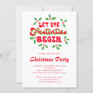 Invitation Vacances Laisser Les Festivités Commencer La Fête