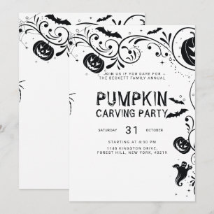 Invitation Vacances minimalistes d'halloween