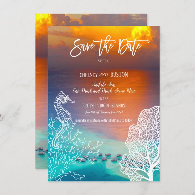 Invitation Vacances Naviguer sur les mers Îles Vie (Devant / Derrière)