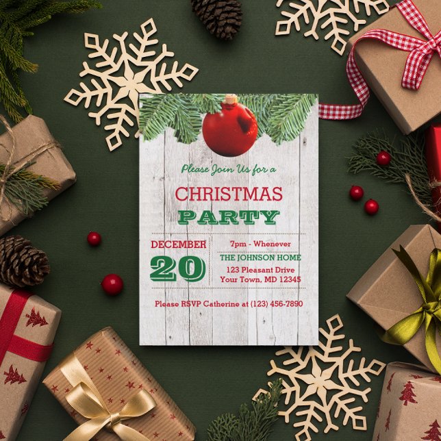 Invitation Vacances Russe White Wood et Pine Branch (Créateur téléchargé)