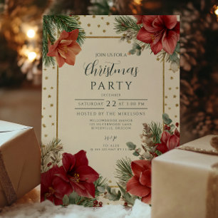 Invitation Vacances Rustiques Verdure Joyeux Noël