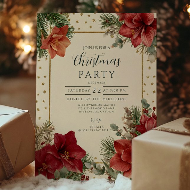 Invitation Vacances Rustiques Verdure Joyeux Noël (Créateur téléchargé)