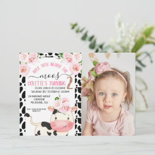Invitation Vache Avez-Vous Entendu La Photo Moos 2e Anniversa
