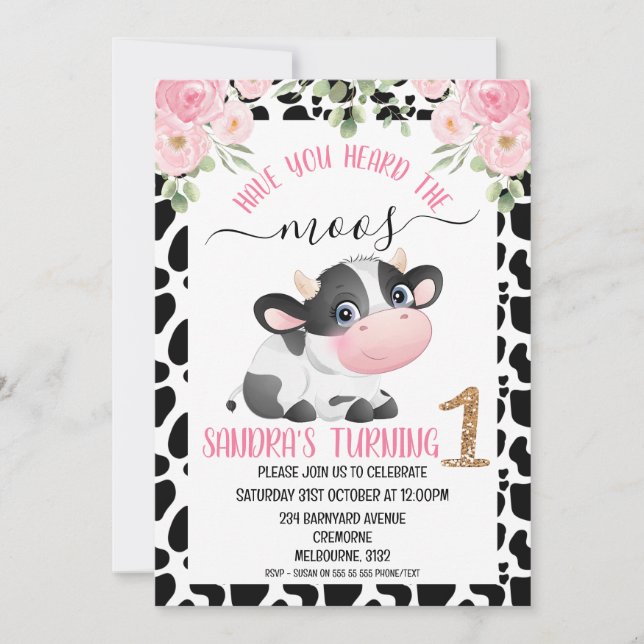 Invitation Vache Blanche Noire Avez-Vous Entendu L'Invitation (Devant)