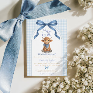 Invitation Vache des Highlands Vache sacrée Baby Shower Garço
