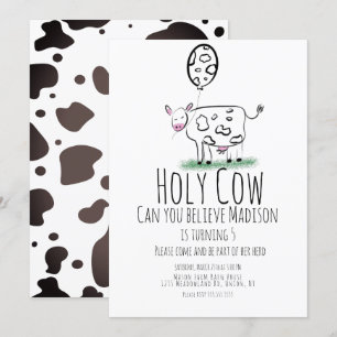 Invitation Vache Doodle ferme Animal Anniversaire Fête Invita