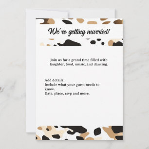 Invitation Vache mariage de ferme pourpre
