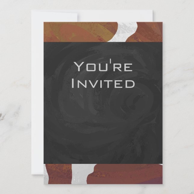 Invitation Vache Marron et Blanc Monogramme (Devant)