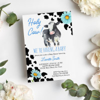 Vache noire et bleue jolie vache baby shower
