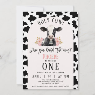 Invitation Vache noire Imprimer Arche rose Vache sainte 1er a