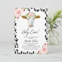 Vache noire rose florale Imprimer Saint Baby showe