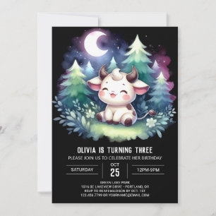 Invitation Vache numérique de ferme Anniversaire