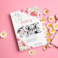 Vache rose motif mignonne fête d'anniversaire de v
