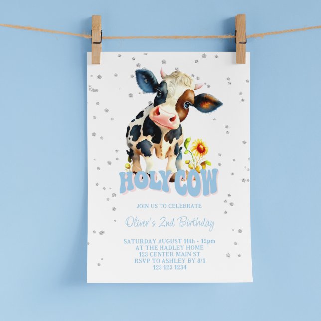 Invitation Vache sacrée Blue 2ème anniversaire (Créateur téléchargé)